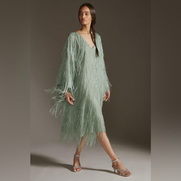 Anthropologie Dresses & Skirts - Anthropologie Maeve Fringed Shine Kaftan